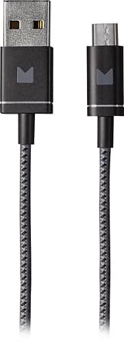 Modal - 4' Braided Micro USB Cable - Gray - Larger Front