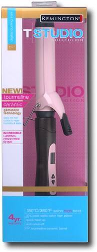 Front Standard. Remington - 1-1/4" Digital Curling Iron - Black/Pink.