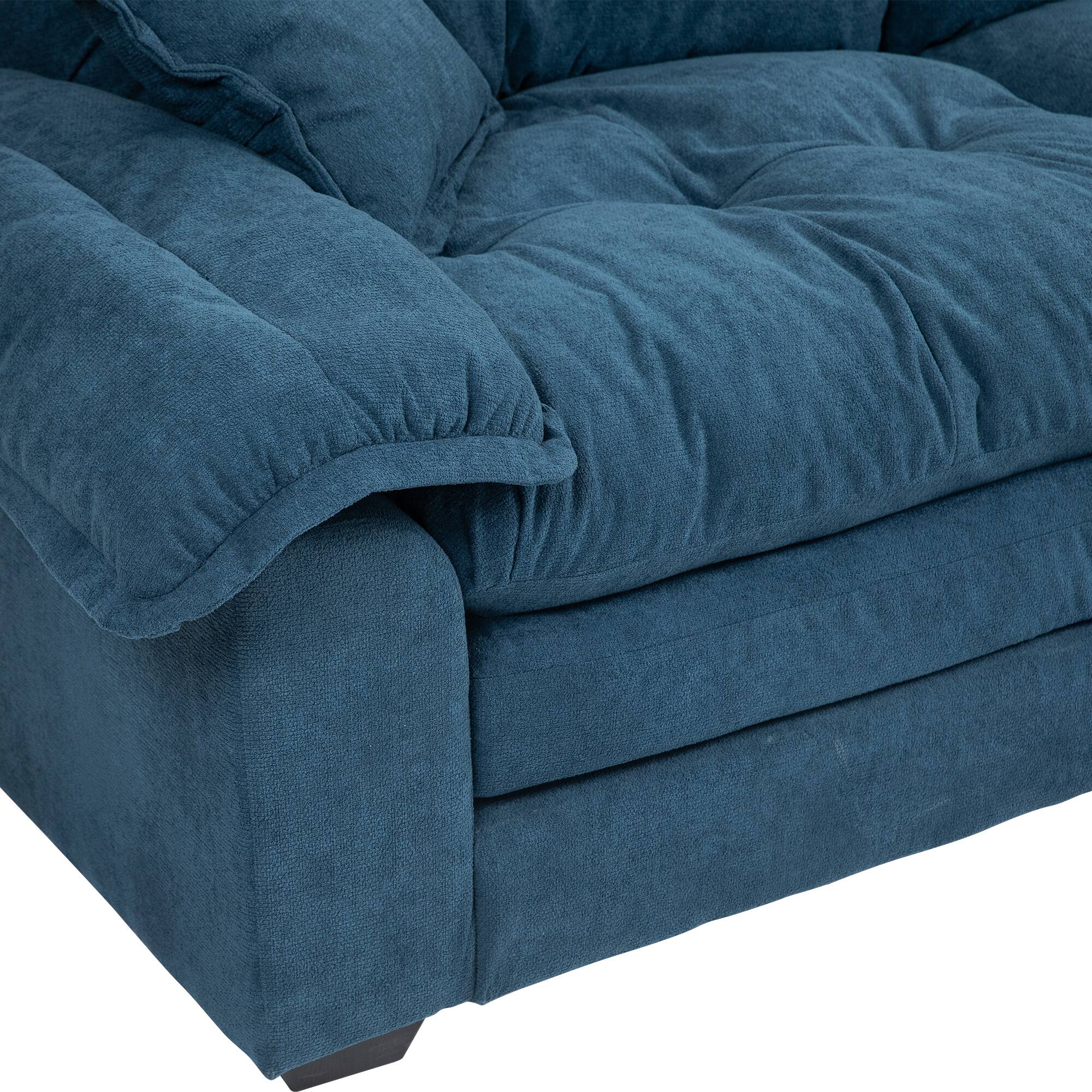 Alt View 10. Tiramisubest - 84"Chenille Sofa,Loveseat Deep Seat Sofa Couch with Pillows & Memory Foam for Living Room,Apartment,Office Lounge-Blue - Blue.
