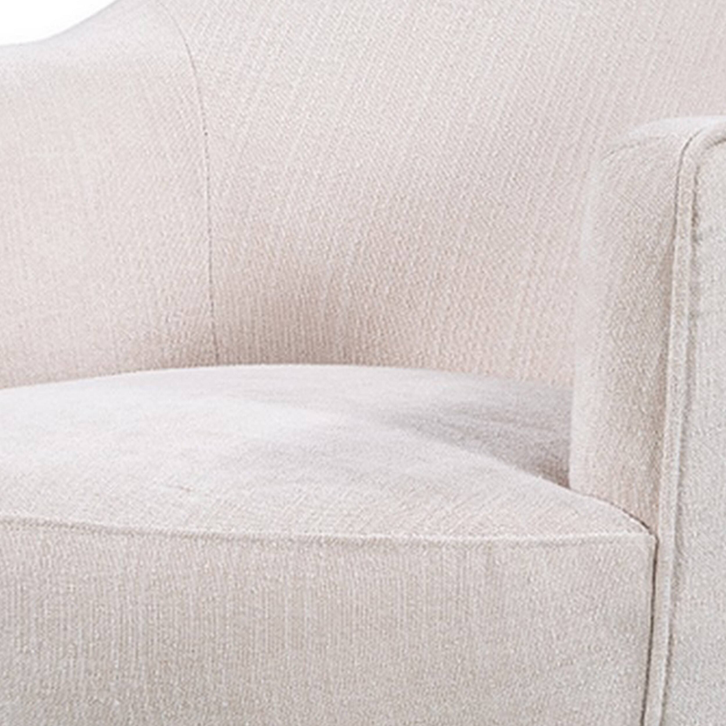 Left. Manhattan Lane - xia 32 Inch Armchair,  Aluminum Frame, Fade Resistant Fabric Cushions - Cream White.