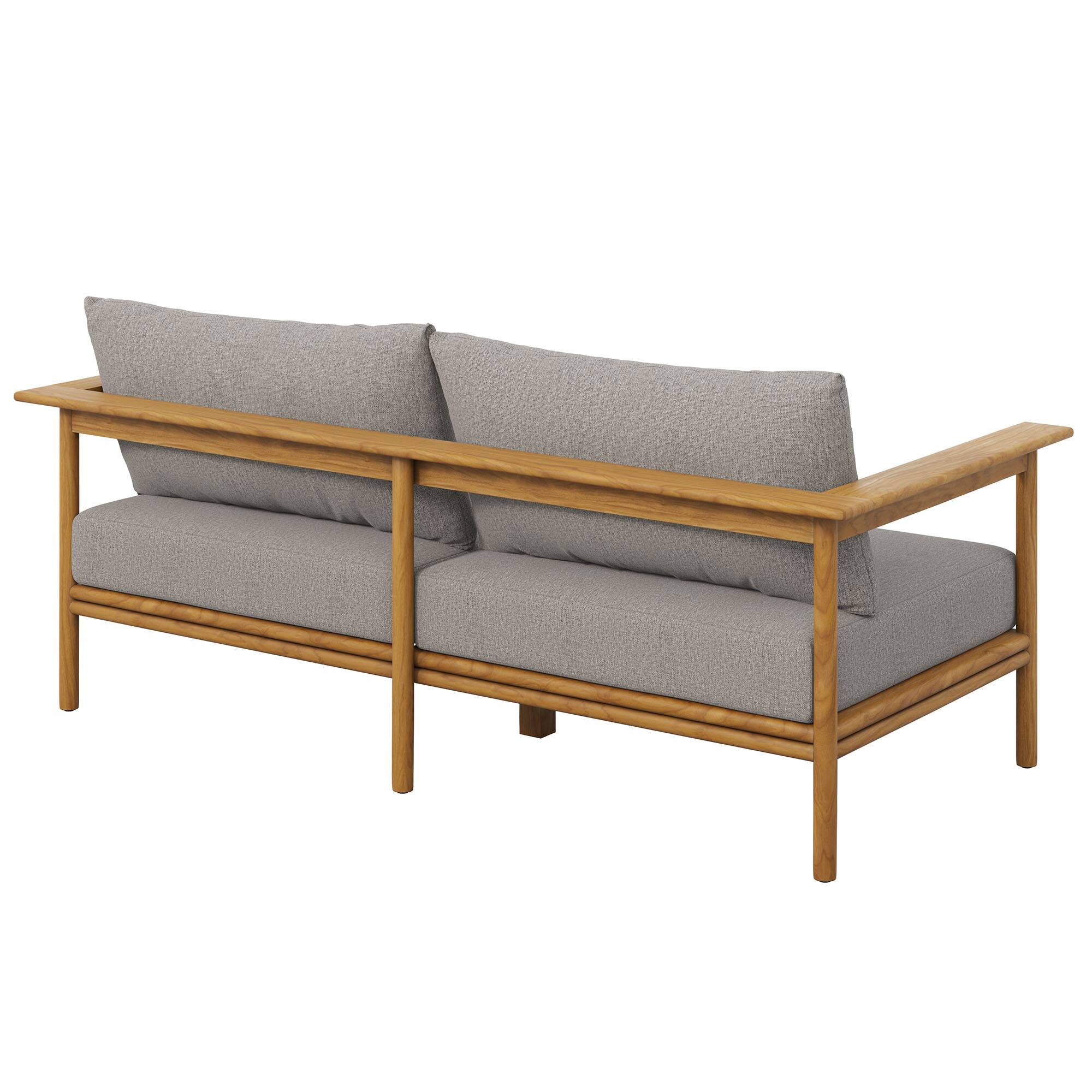 Alt View 4. Modway - Wren Outdoor Patio Teak Wood Sofa by Modway - Natural Driftwood.