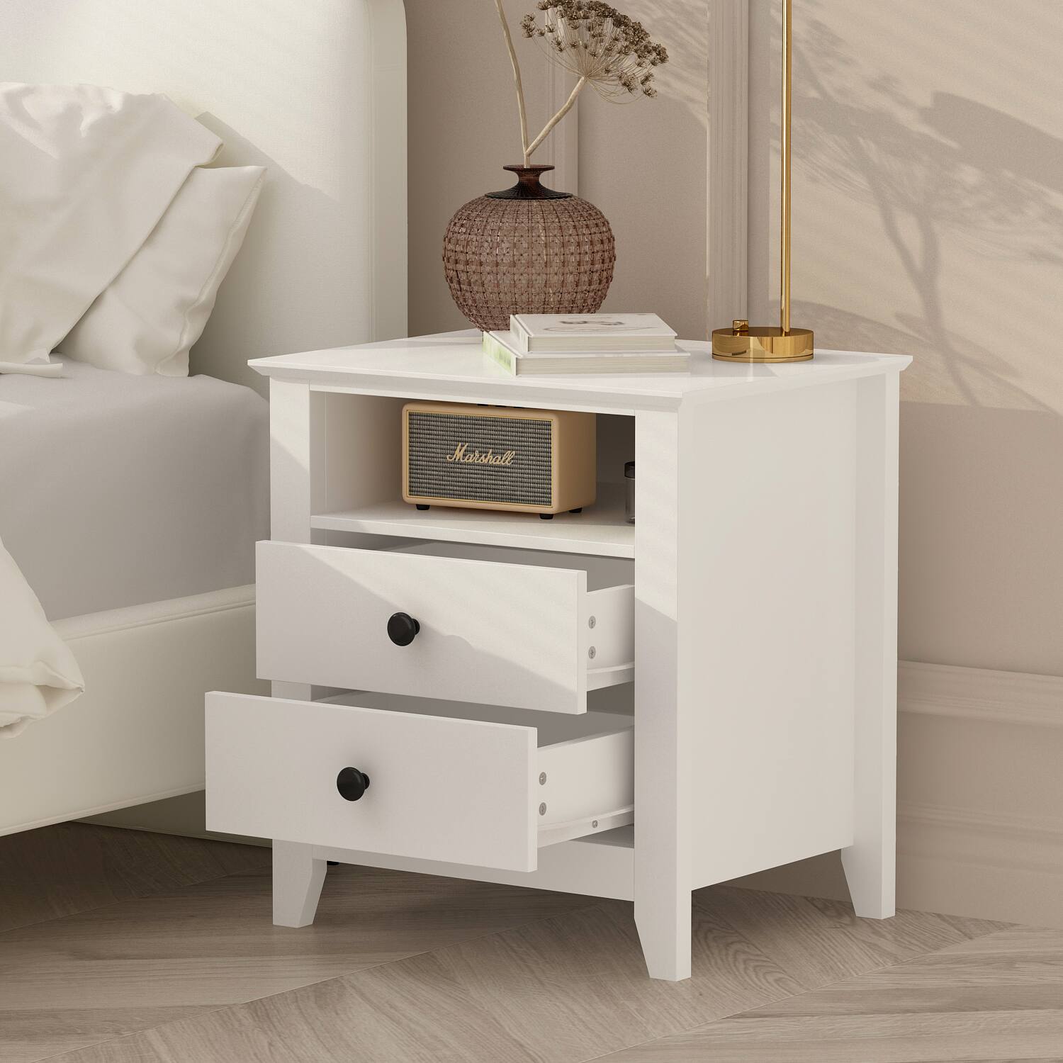 Alt View 7. FUFU & GAGA - FUFU&GAGA 2 - Drawer Nightstand: Minimalist Storage for Modern Homes - White.