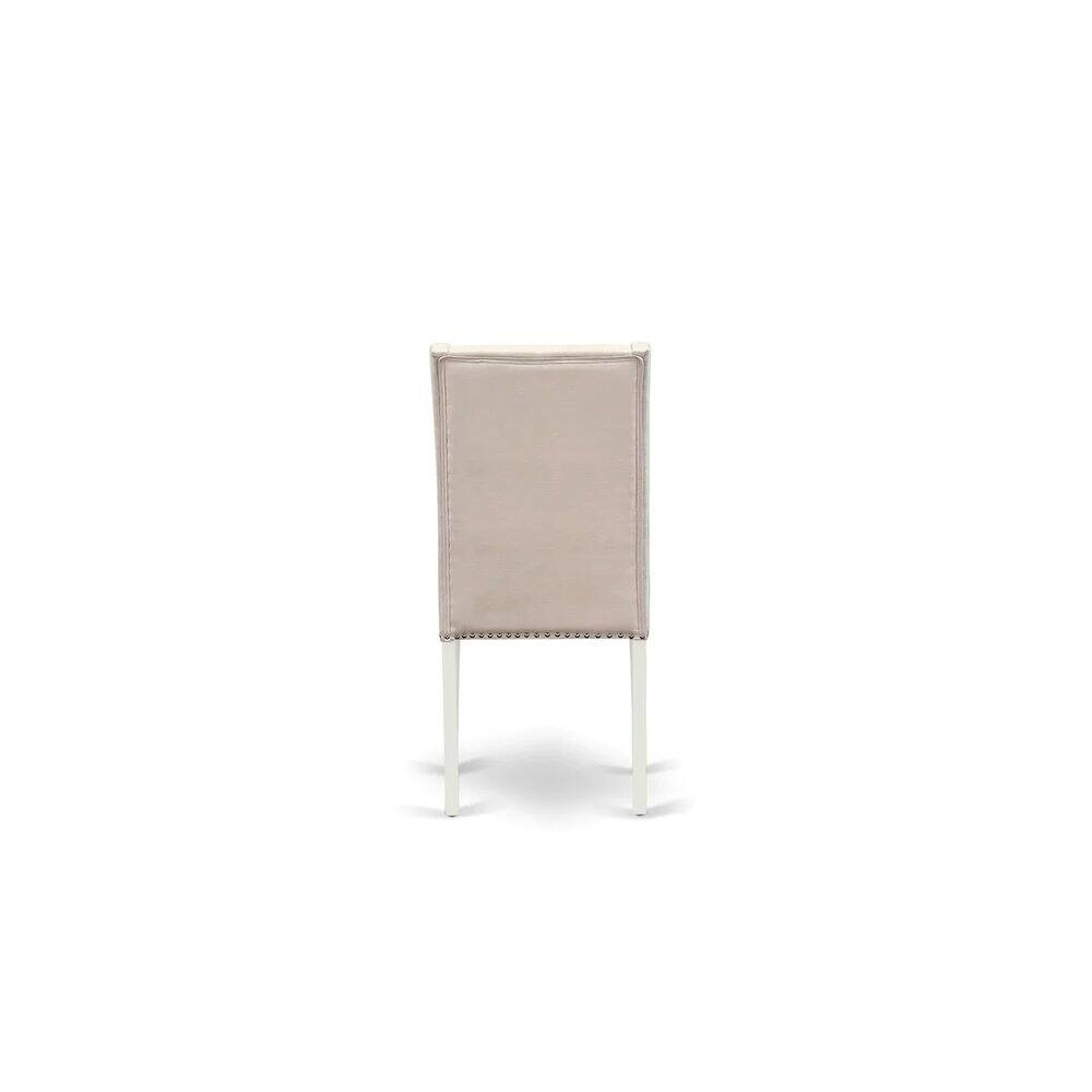 Alt View 2. East West Furniture - Dining Room Set Linen White - Brown.