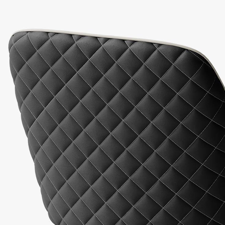 Alt View 4. POVISON - Modern Adjustable Height Bar Stools Set of 2, Leather Bar Stools with Backs, Upholstered Bar Stools, Gray & Black - Black & Light Gray PU Leather.