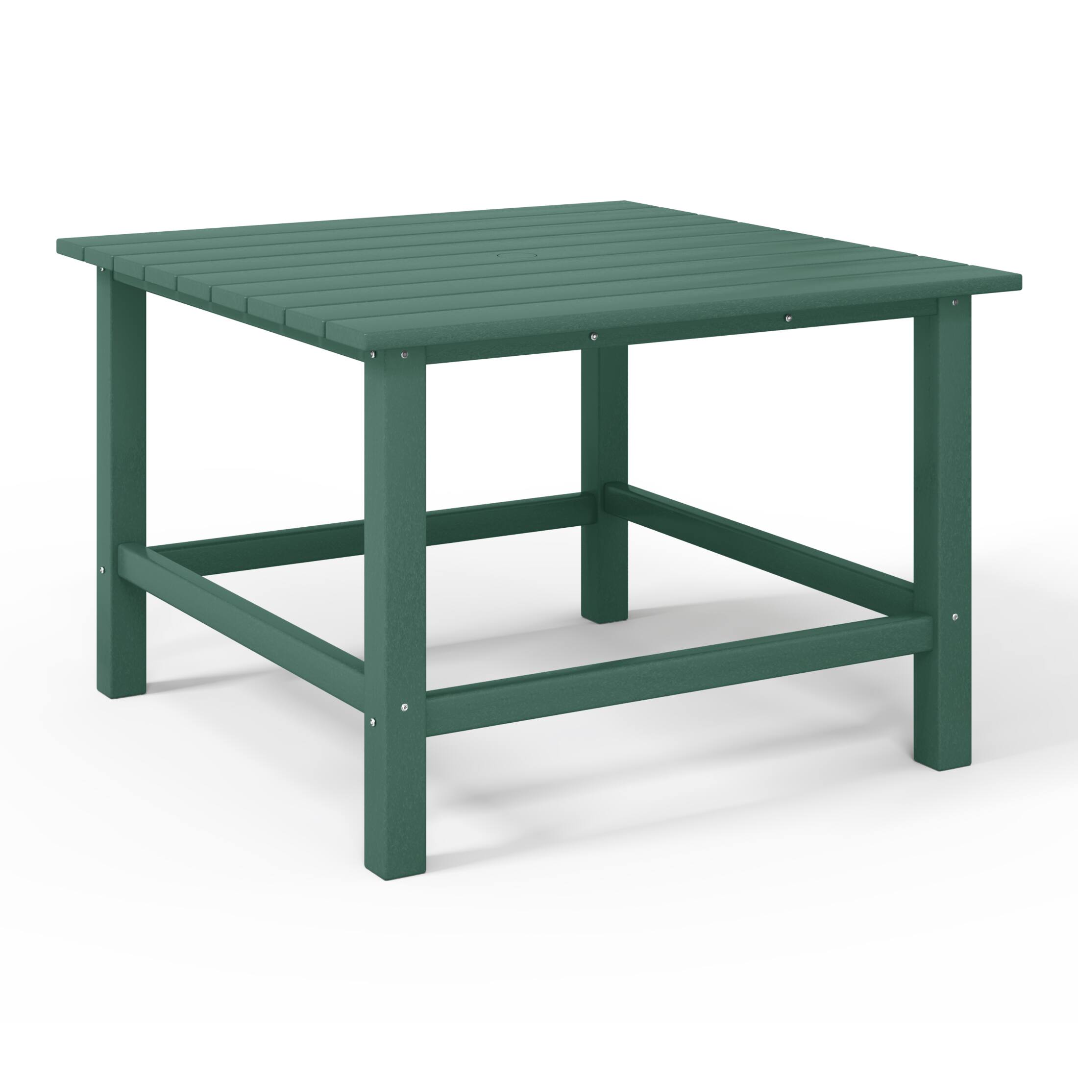 Left. WestinTrends - WestinTrends Malibu Kids Outdoor Patio Furniture HDPE 30" Wide Square Dining Table - Dark Green.