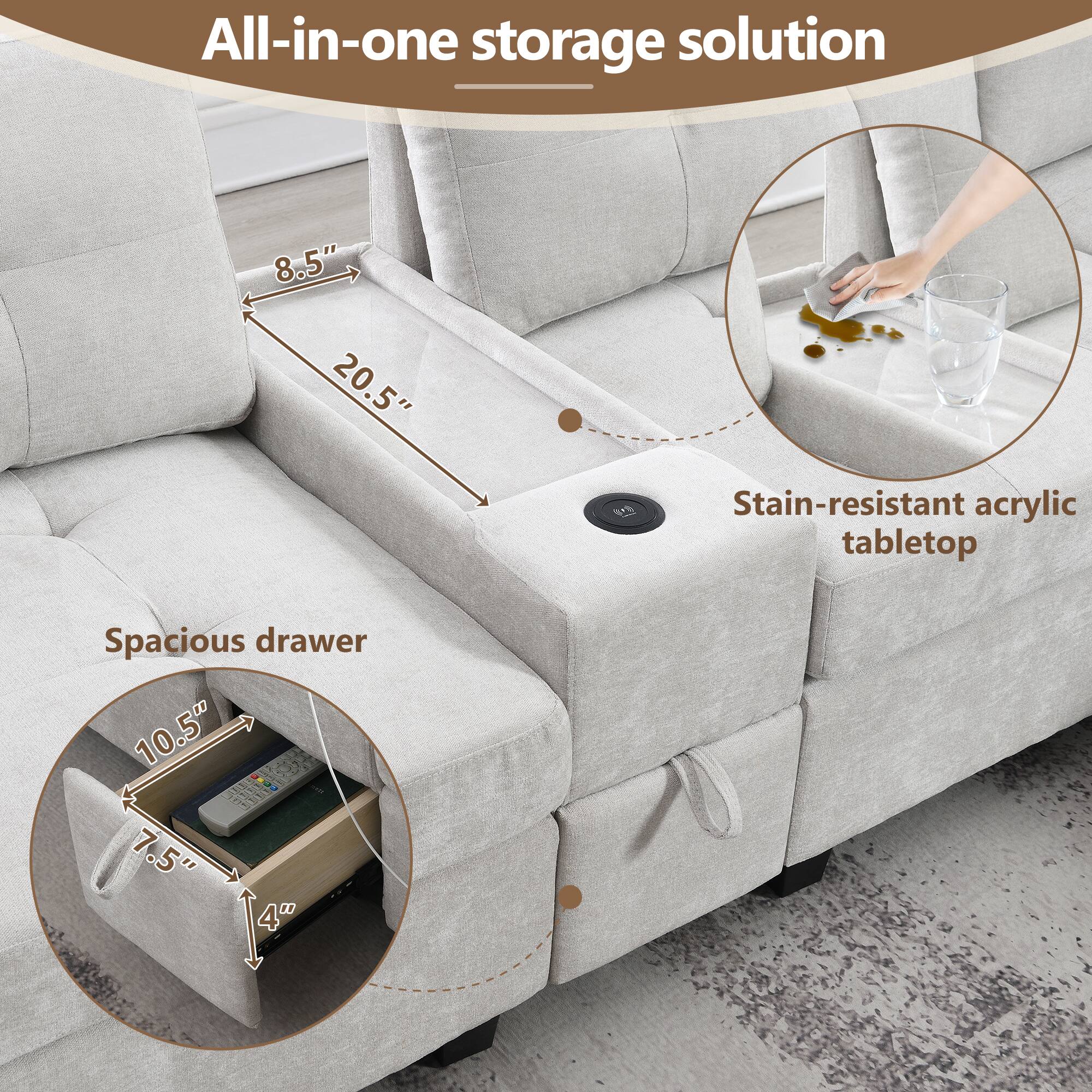 All-in-one storage solution

8.5" 20.5" Stain-resistant acrylic tabletop

Spacious drawer

10.5" 7.5" 4"