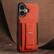Left. Dteck - Slim Card Holder Case for Apple Apple iPhone 16, Shockproof Wallet Protective Cover with Kickstand - Orange.