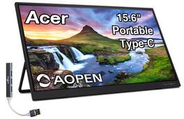 Acer - AOPEN 15.6" FHD Portable Monitor, 6ms Response Time, Anti-Glare, 250 nits Brightness, AMD FreeSync & DKZ Hub - Black