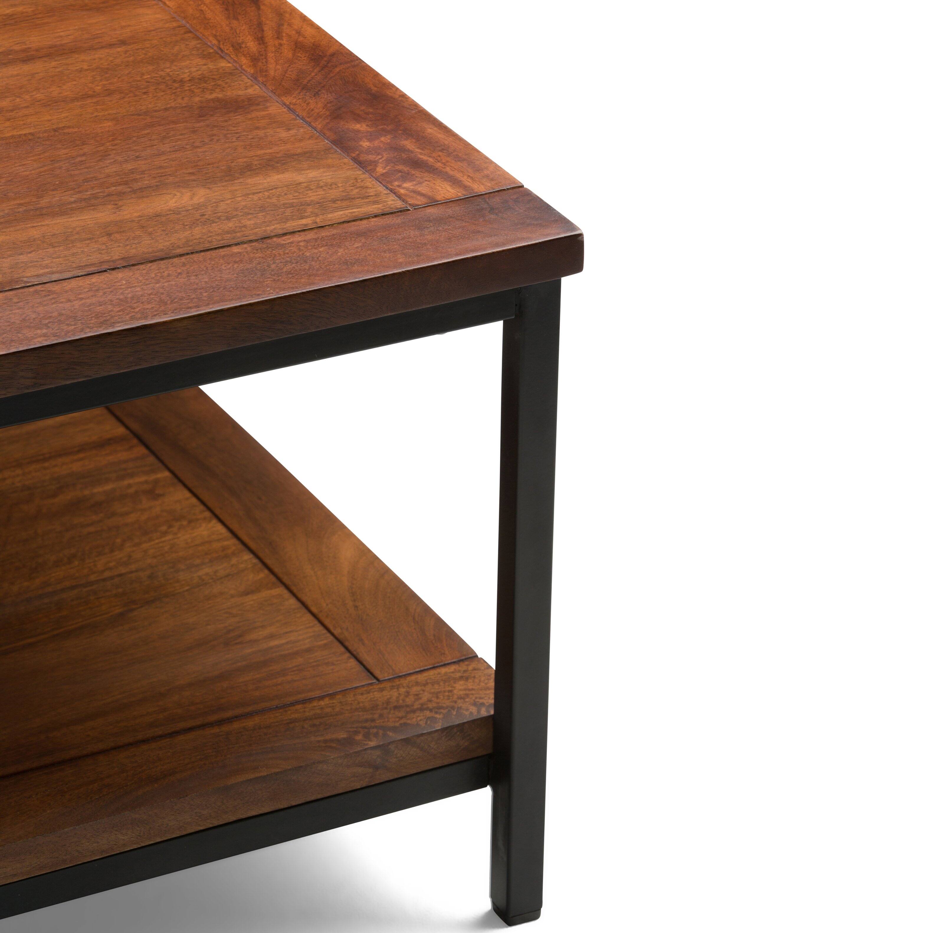 Alt View 6. Simpli Home - Skyler 34 inch Coffee Table with 22 inch End Tables (Set of 3) - Dark Cognac Brown.