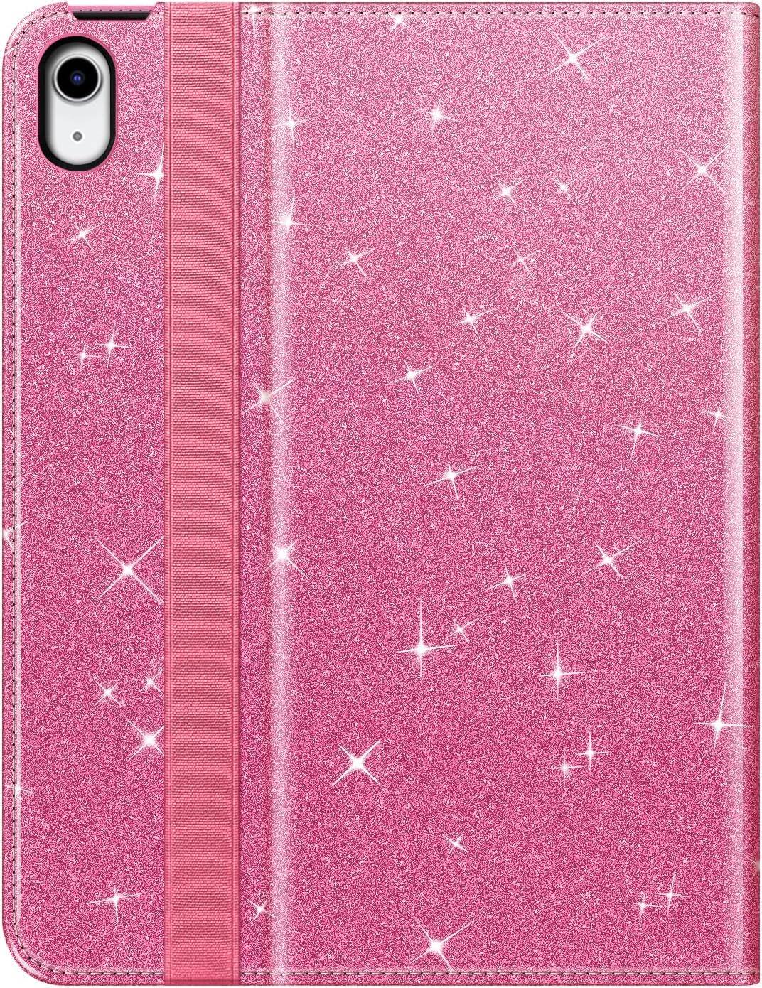 Alt View 5. Fintie - Folio Case for iPad (A16) 11-inch 2025 and iPad 10th Gen 10.9 inch 2022, Multi-Angle Viewing Protective Stand Cover - Glittering Pink.