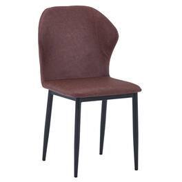 LeisureMod - Mosaic Modern Fabric Upholstered Side Dining Chair with Accent Diamond Stitched Backrest and Metal Legs - Plum Purple