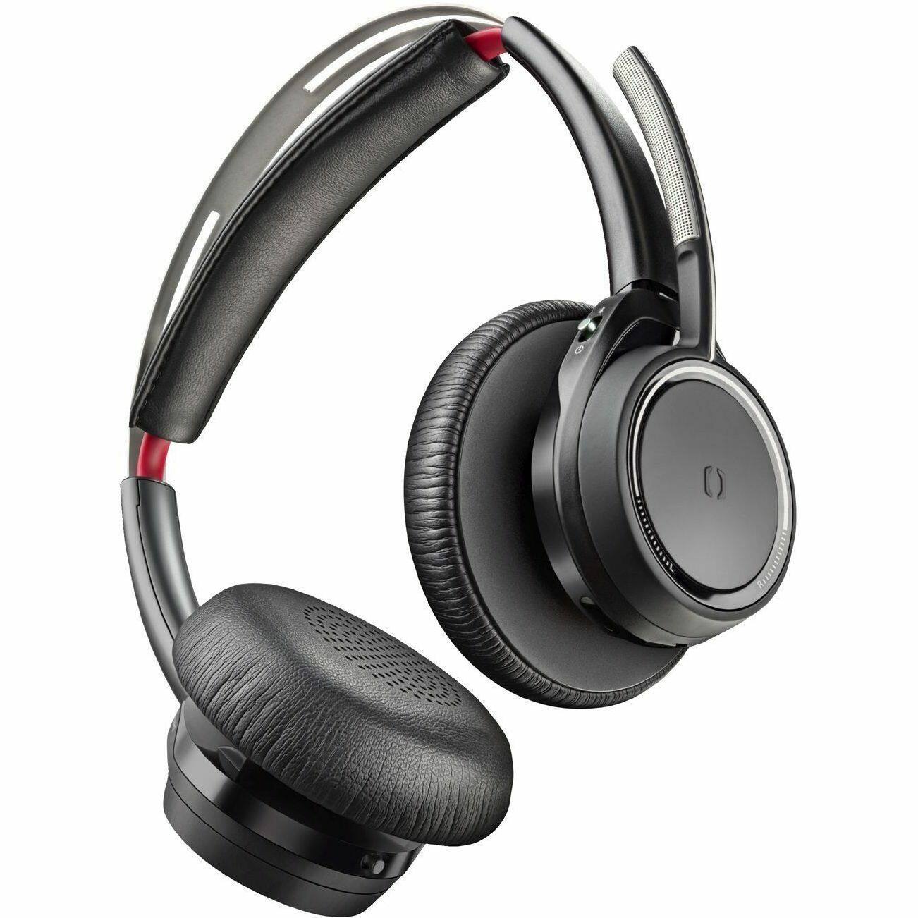 Alt View 4. Poly - Poly Voyager Focus B825 UC Headset - Google Assistant, Siri - Stereo - USB Type A - Wireless - Bluetooth - 98.4 ft - 20 - Black.