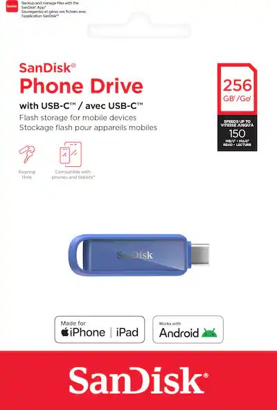 SanDisk iXpand Luxe 256 GB Flash Drive, iPhone USB-stick, 2-in-1 iPhone-opslag, voor iPhone/iPad, pc en Mac, maak eenvoudig ruimte vrij op je iPhone, maak automatisch een back-up van je foto's SanDisk iXpand Luxe 256 GB Flash Drive, iPhone USB-stick, 2-in-1 iPhone-opslag, voor iPhone/iPad, pc en Mac, maak eenvoudig ruimte vrij op je iPhone, maak automatisch een back-up van je foto's