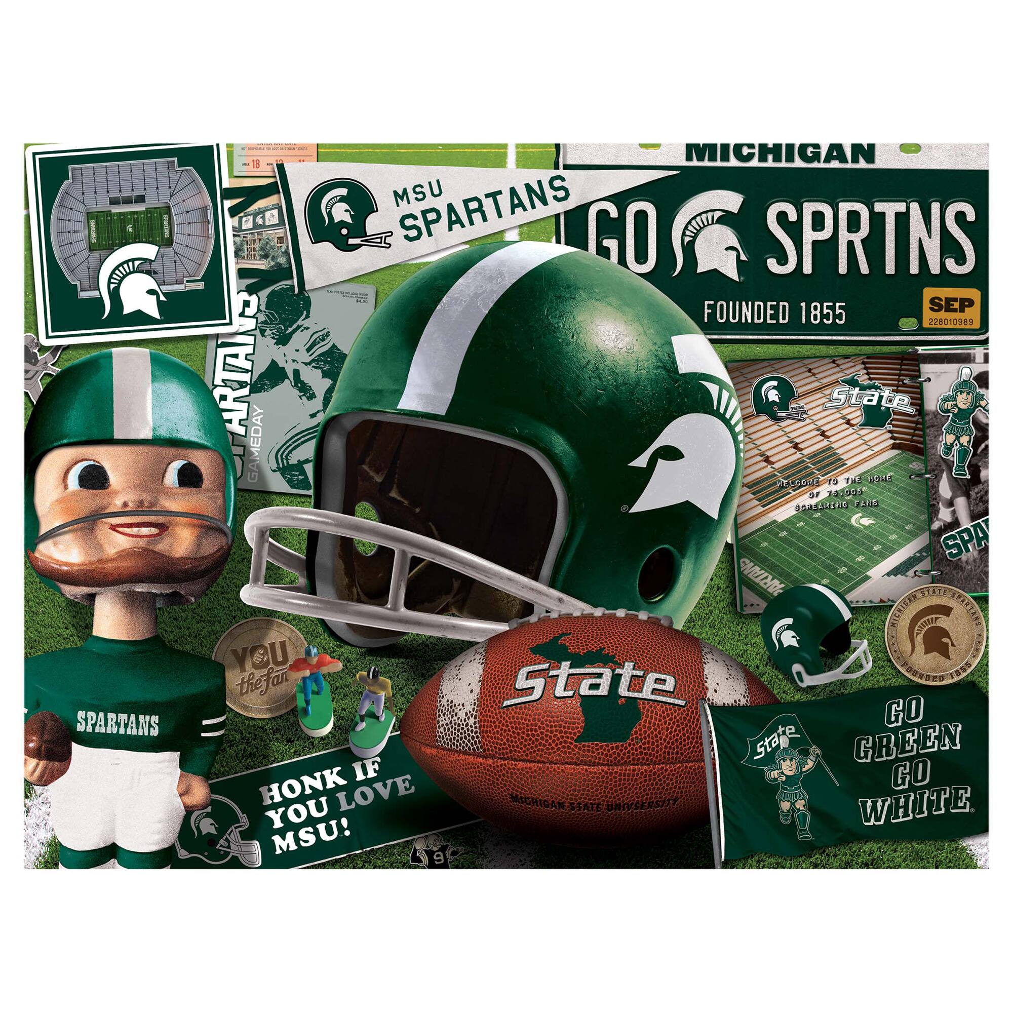 MICHIGAN  
MSU SPARTANS  
GO SPARTANS  
FOUNDED 1855  
228010989  
ARTANS GAMEDAY  
State BAUS PEODIe 3  
THE ASA OF a9dA 14  
EARTEC CIA  
SPA SMILE AIY RICHLERS COEN  
YOU U S ESS thefan  
State SPARTANS GO state GREEN IF GO HONK LOVE MSCHIGAN STATE URIVSERSITY WHITE YOU & MSU!  

GO GREEN GO WHITE.  
HONK IF YOU LOVE MSU!