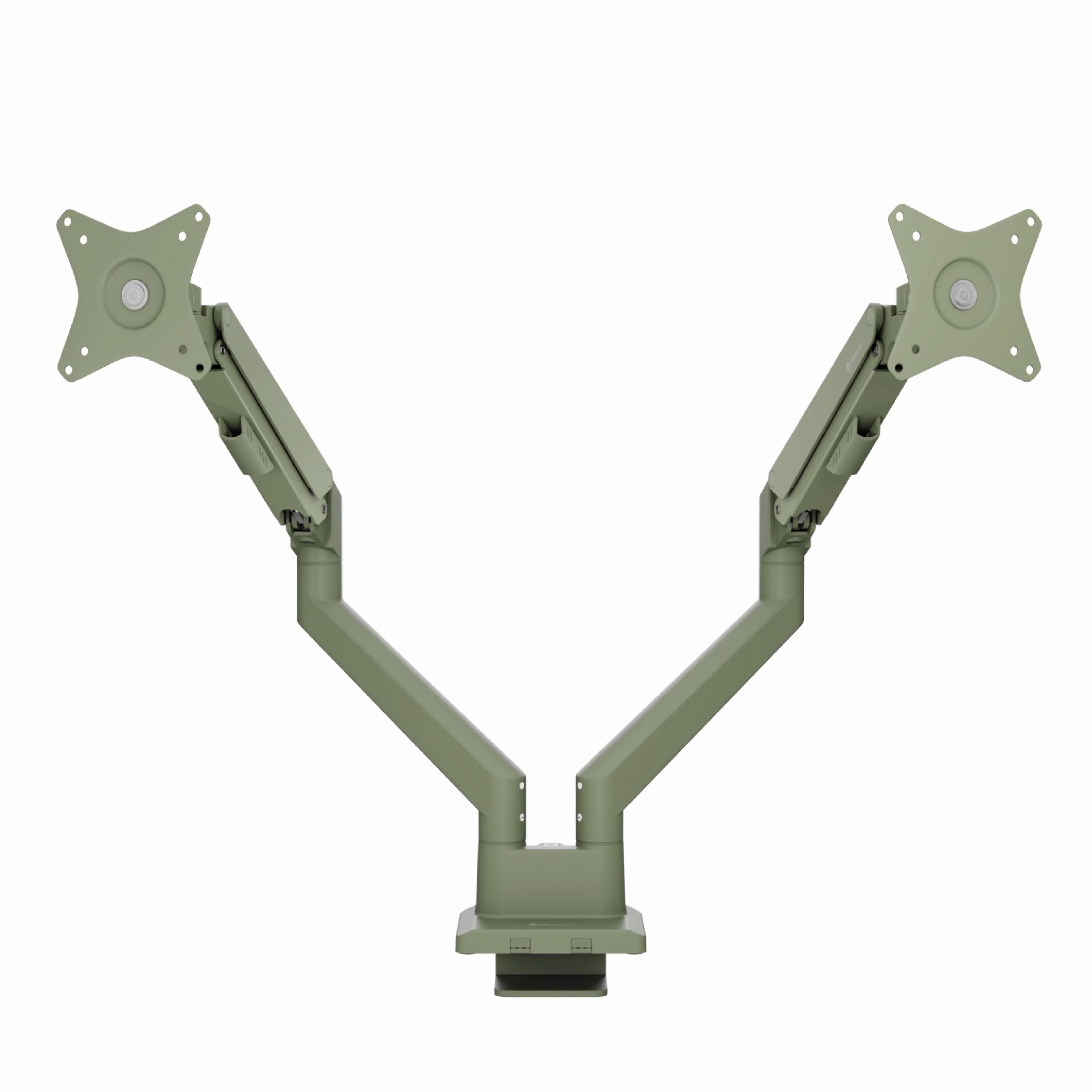 Alt View 2. Arozzi - Arozzi Alzare Neo Duo Gas Spring Dual Monitor Arm – Height Adjustable Desk Mount – Forest Green - Forest Green.