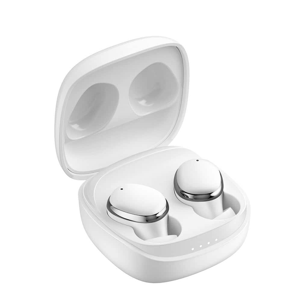 PRIMEPLUS - E30 True Wireless Earbuds, Bluetooth 5.3 Headphones with 360°Spatial Audio, Earbud Touch Controls, 28H Battery - White
