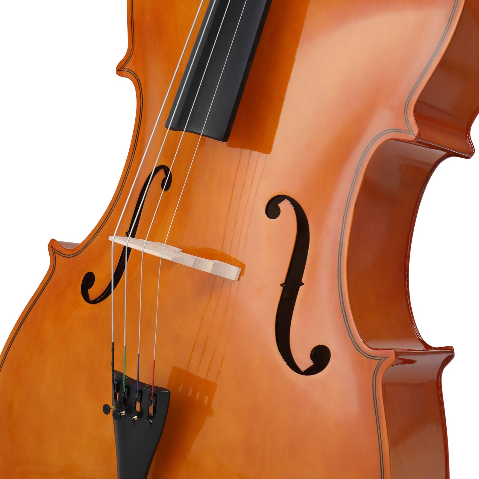 Left. Winado - School Band 4/4 Full Size Natural BassWood Cello Set with Bag+Bow+Bridge+Rosin.