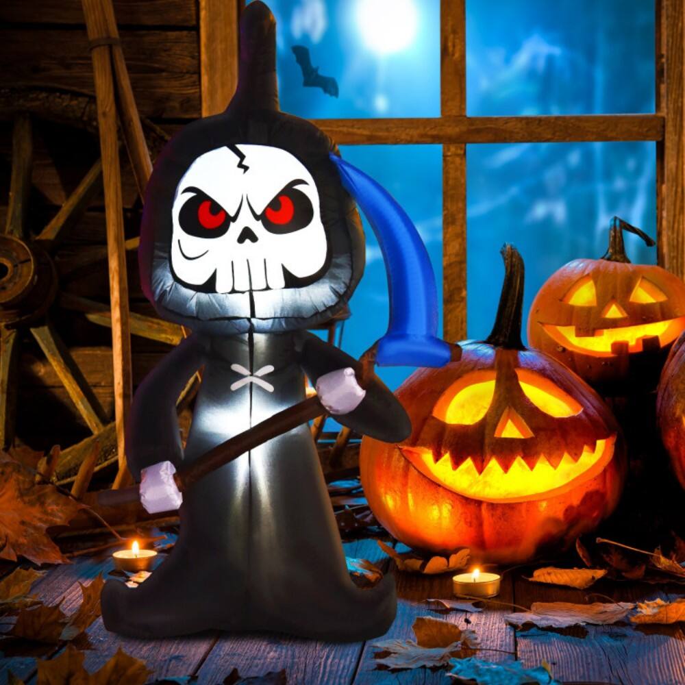 Alt View 1. Boyel Living - 6ft Spooky Halloween Decoration Glow Ghost with Built-in LED Lights - Black.