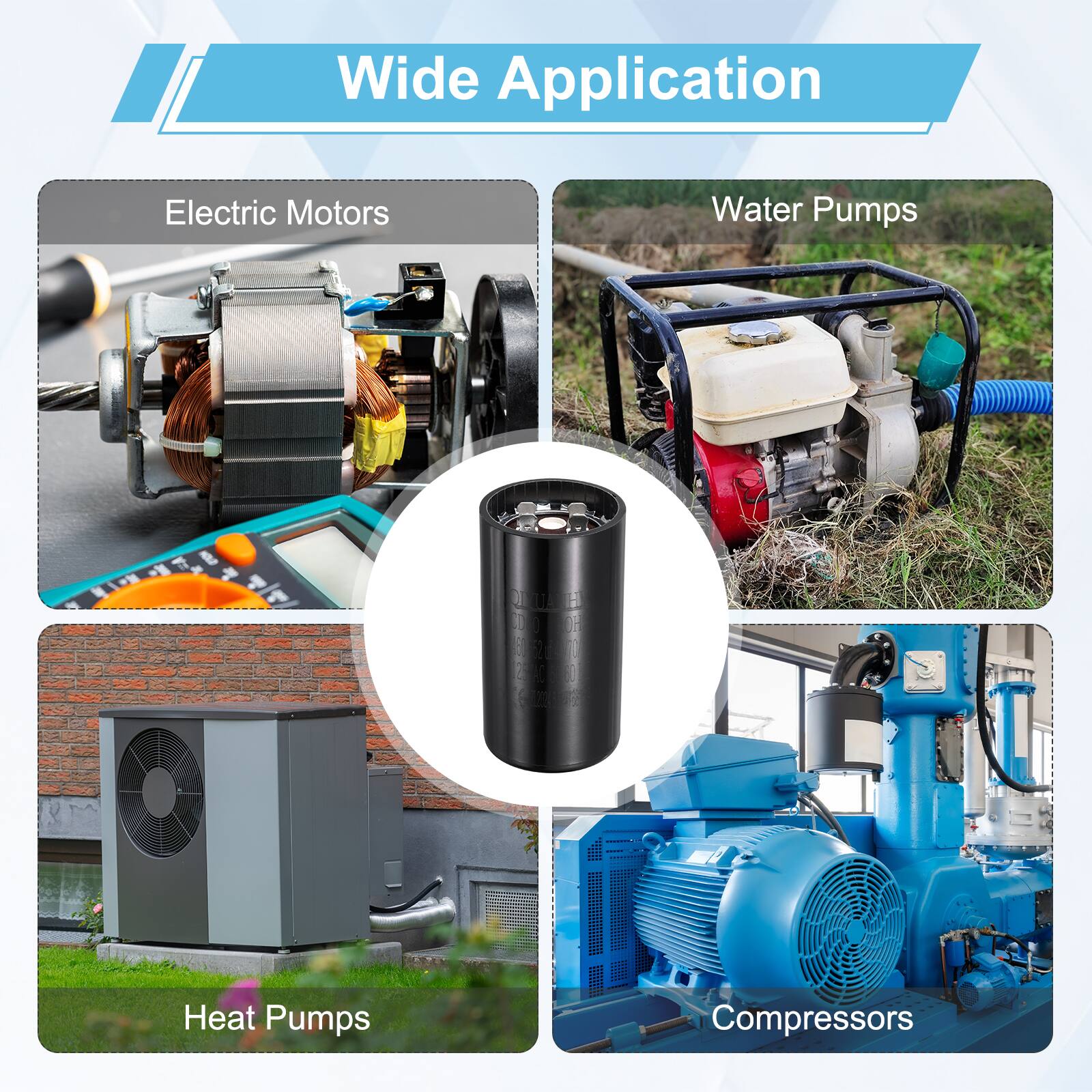 Wide Application

Electric Motors

Water Pumps

Heat Pumps

Compressors