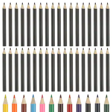Front. Unique Bargains - Colored Pencils, Cute Oil-Based Drawing Pencils for Adult Coloring, Artists, Beginners, 36pcs, Black - Black.