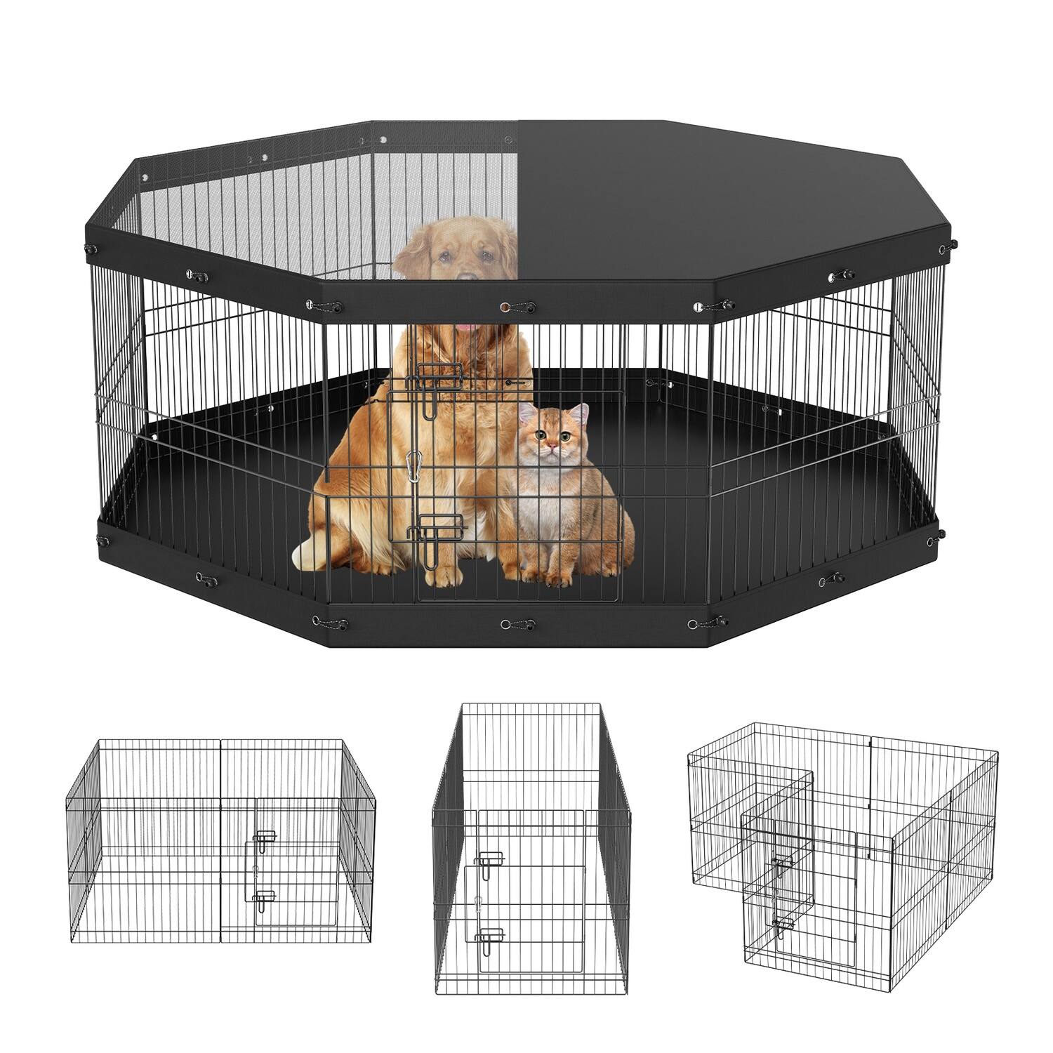 Alt View 4. Boyel Living - Dog Playpen 8 Panels Portable Indoor Outdoor Pet Exercise Pen.