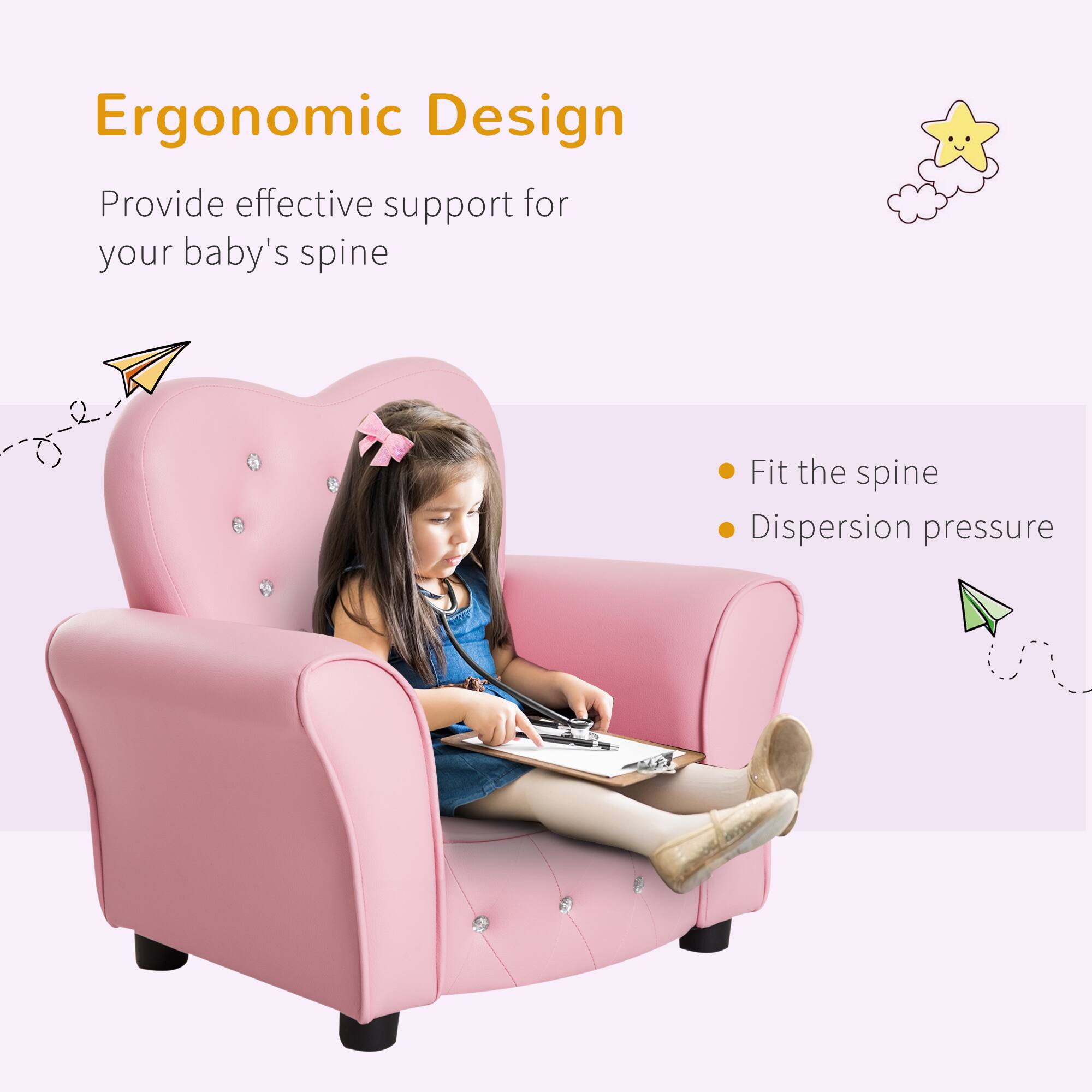 Ergonomic Design

Provide effective support for your baby's spine

- Fit the spine
- Dispersion pressure
