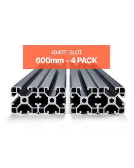VEVOR - 4PCS 23.6 in (600 mm) T Slot 4040 Aluminum Extrusion Profile, European Standard Anodized Linear Rail, High-Strength - Black