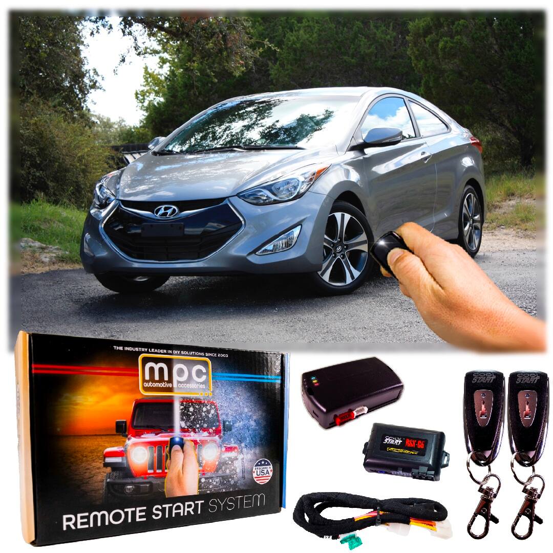 MPC - Complete 1-Button Remote Start Kit For 2011-2013 Hyundai Elantra - T-Harness - Black