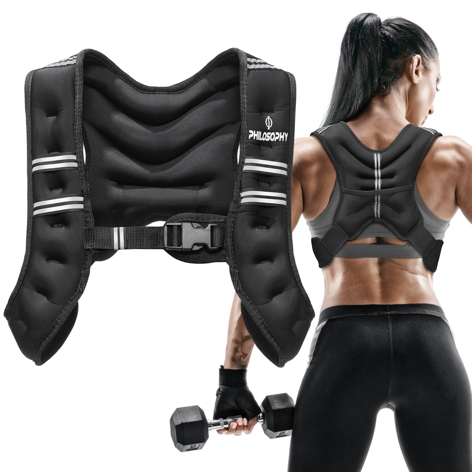 Alt View 1. Philosophy Gym - Weighted Workout Vest - Strength Training Fitness Body Weight Vest - Black.