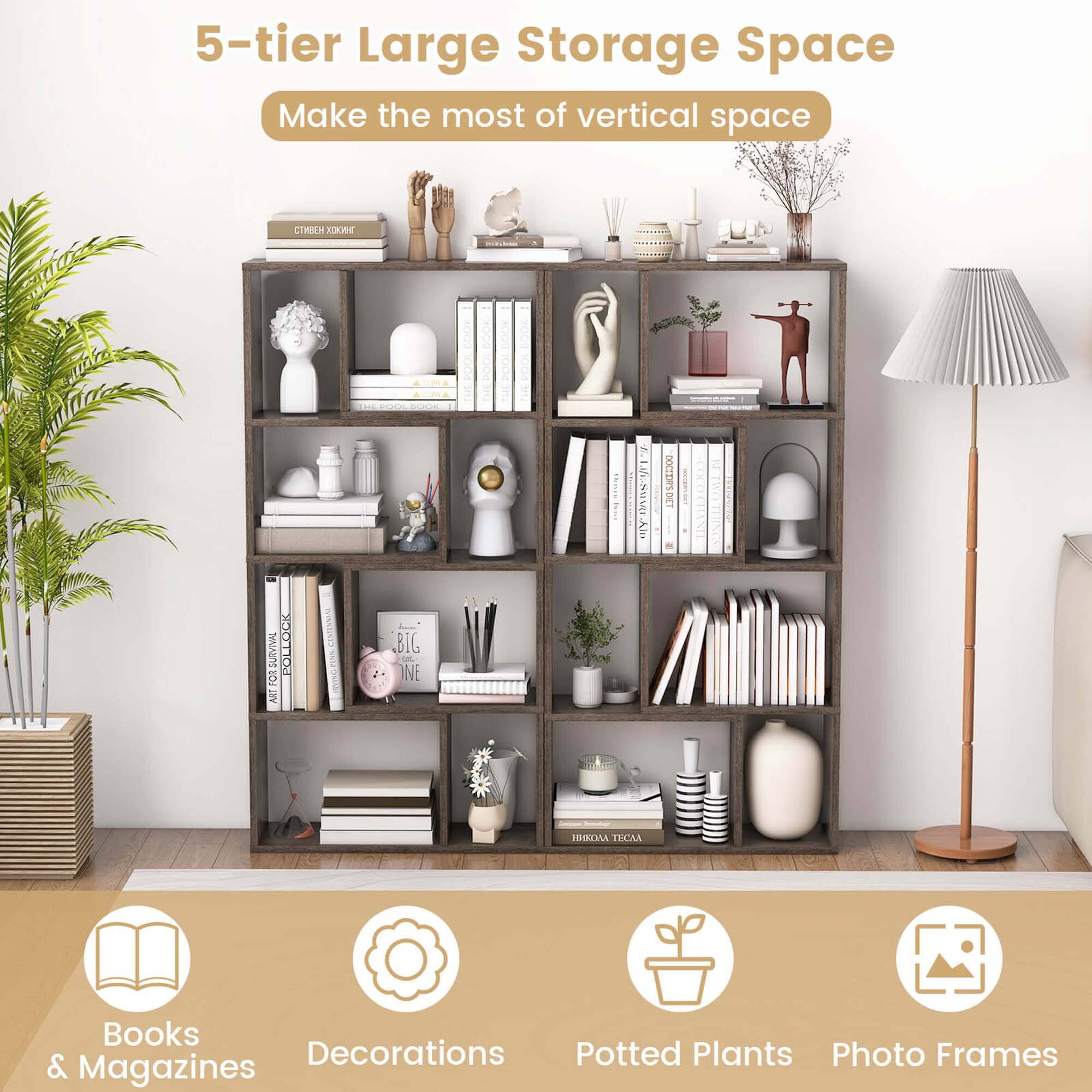5-tier Large Storage Space Make the most of vertical space Books & Magazines Decorations Potted Plants Photo Frames