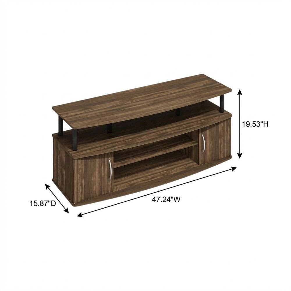 FurniFact - Large entertainment center in brown walnut and black finish with ample storage - Brown Walnut/Black price history on PriceWatchPro
