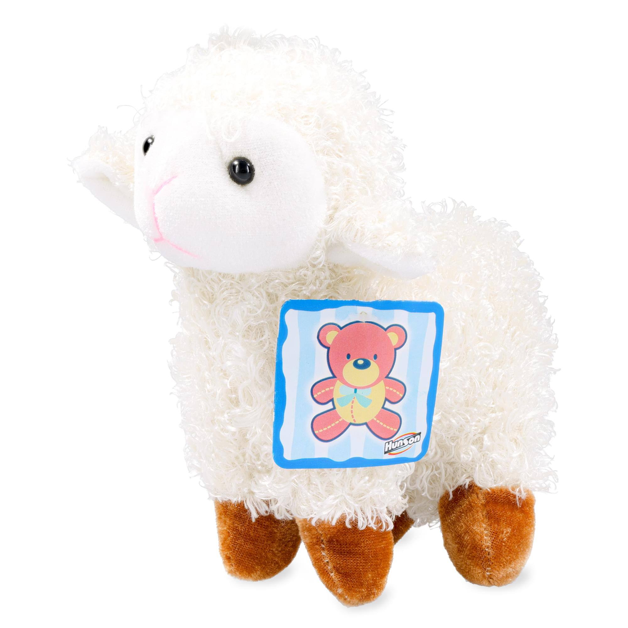 Alt View 1. Hunson - Farm Animals 6 Inch Plush | Sheep - White.