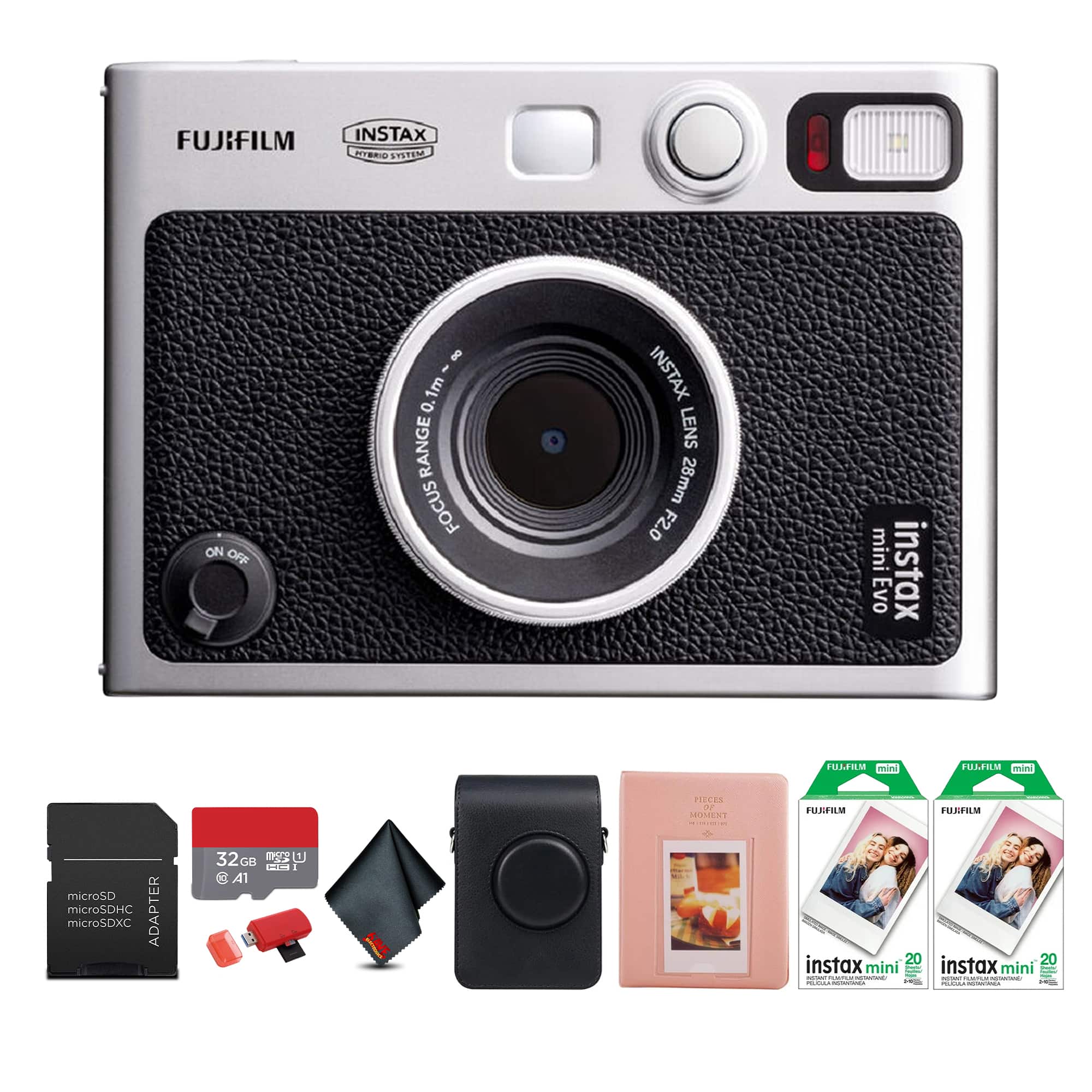 Fujifilm - INSTAX Mini EVO Hybrid Camera Black, Pack of 2 INSTAX MINI INSTANT FILM