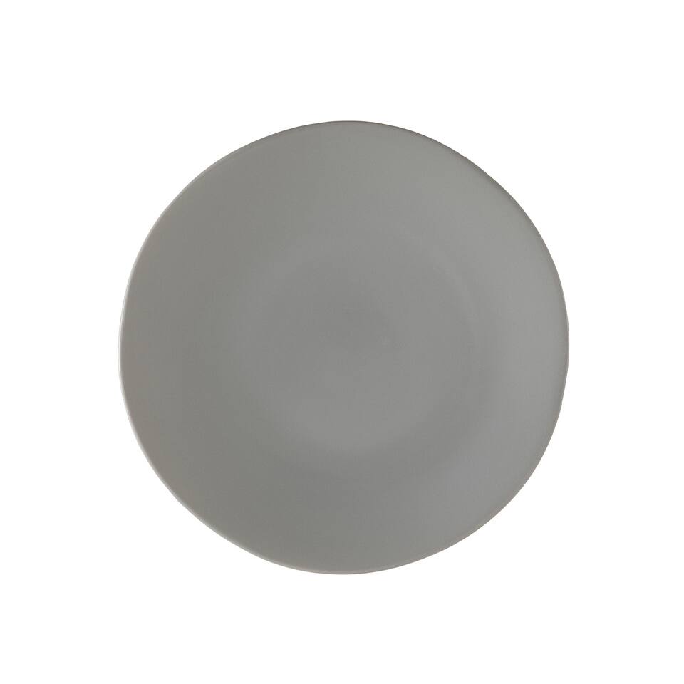 Front. Fortessa - Vitraluxe Dinnerware Heirloom Dinner Plate, 10.75-Inch, Set of 4, Smoke - Smoke.