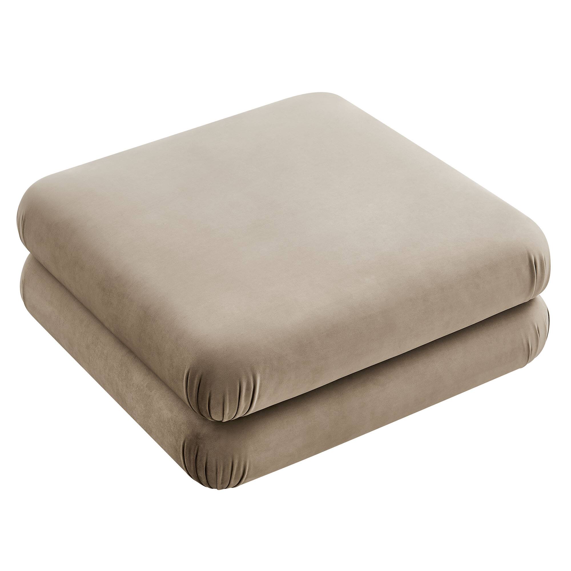 Alt View 4. Modway - Jubilee Modular Performance Velvet Ottoman by Modway - Taupe.