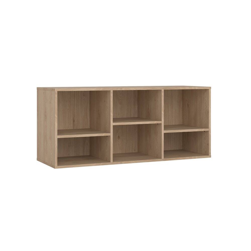 Left. Tvilum - Hyper 6 Cubby Bench, Jackson Hickory - Brown.