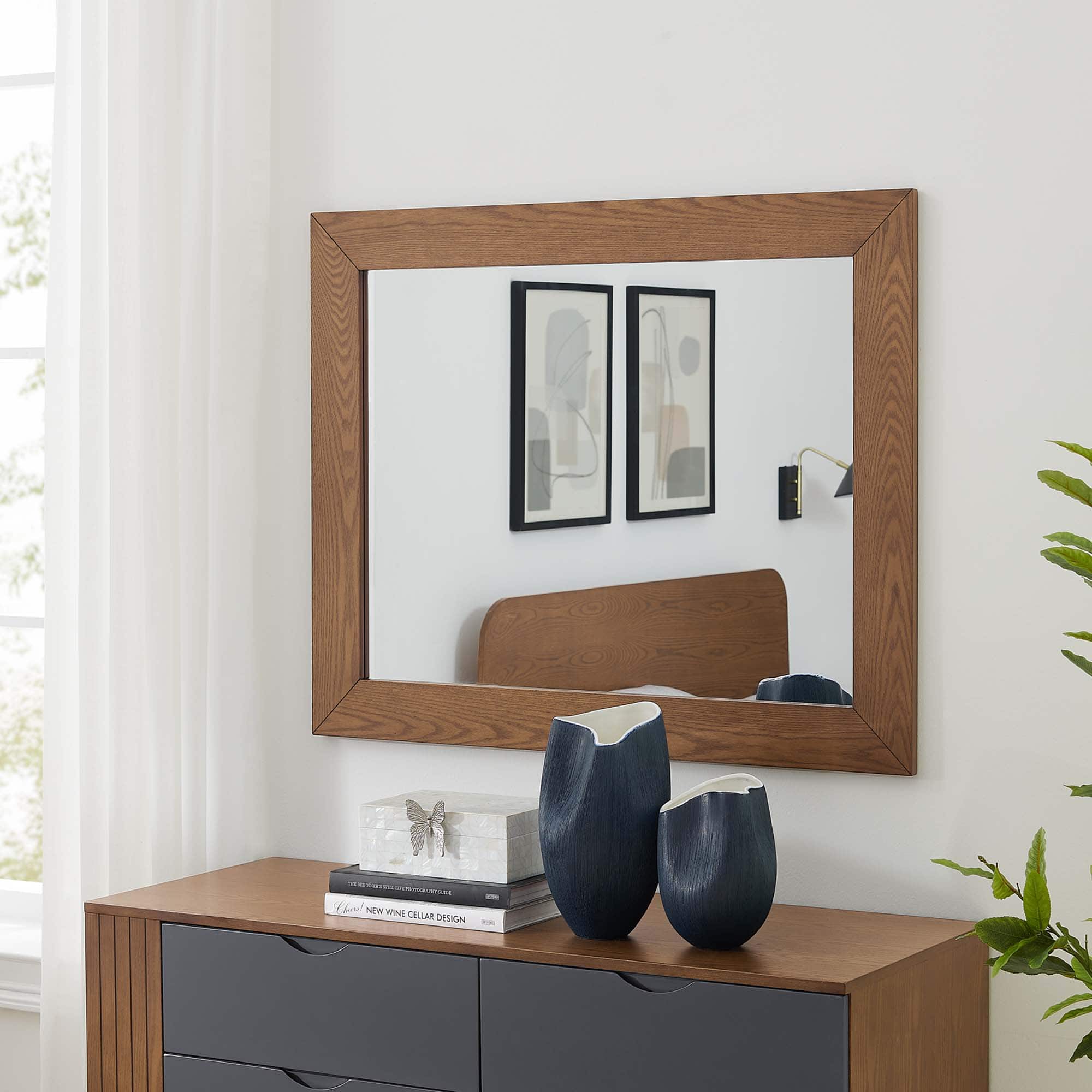 Dylan Mirror by Modway - Walnut