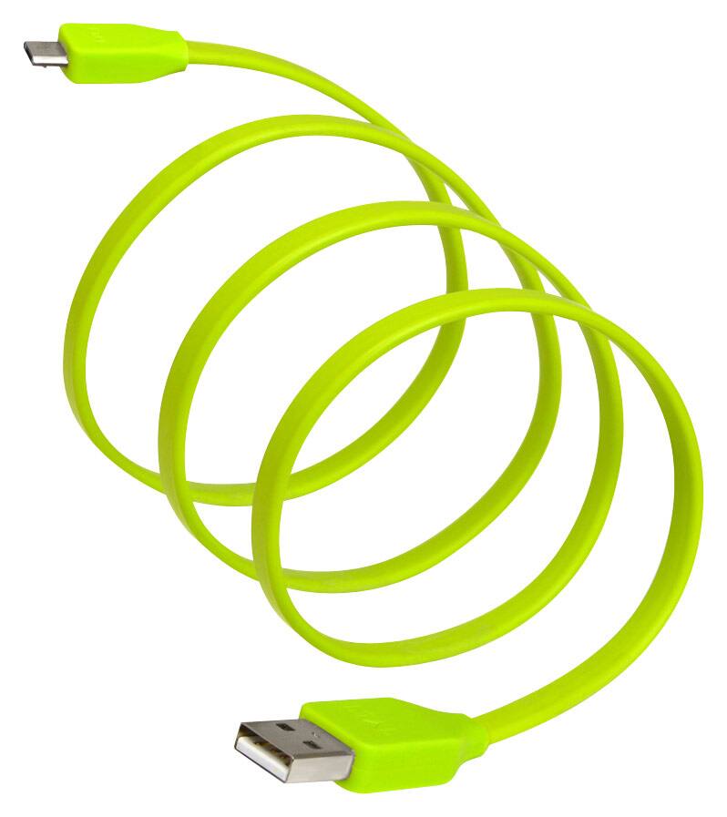 Front. TYLT - SYNCABLE 3.3' USB-to-Micro USB Charge-and-Sync Cable - Green.