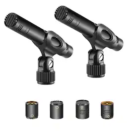 Neewer - 2-Pack Pencil Condenser Microphone Set - with Omni/Cardioid Capsules for Acoustic Instruments