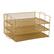 Front. Martha Stewart - Ryder Steel Mesh 3 Tier Stackable Desktop Organizer - Gold.