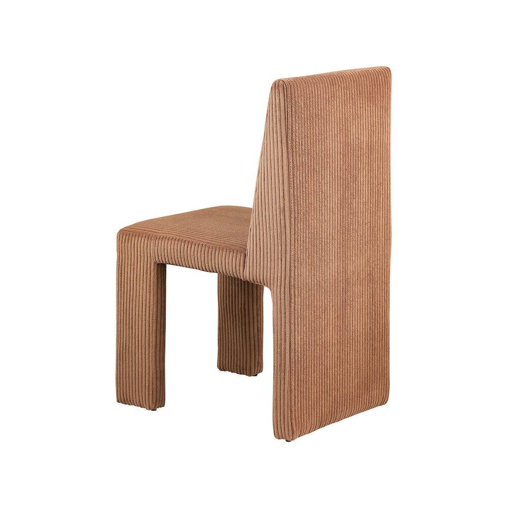 Alt View 4. Meridian Furniture - Benson Saddle Microsuede Corduroy Fabric Dining Chair, Set of 2 - Brown.