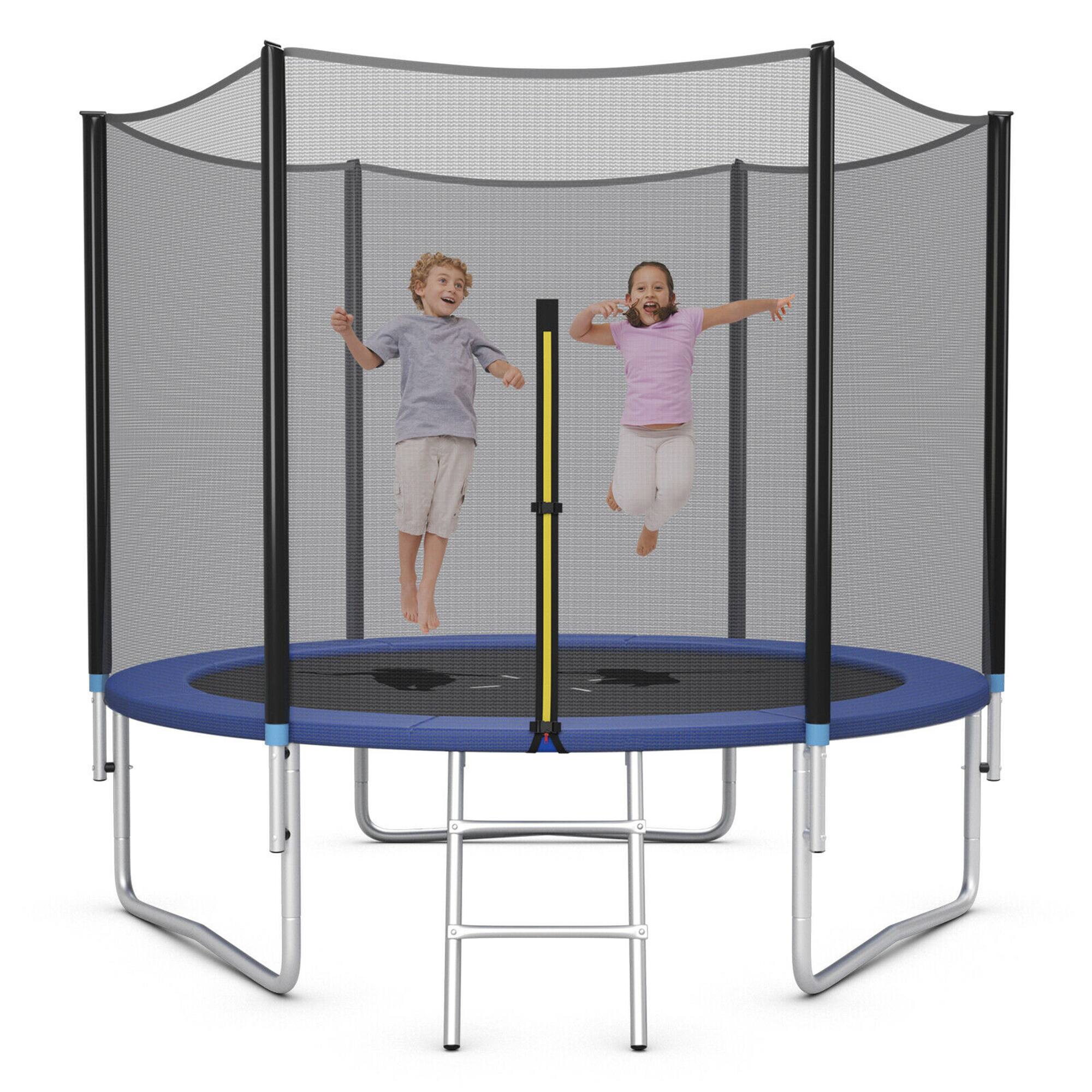Front. Gymax - Gymax 10 FT Outdoor Trampoline Bounce Combo W/Safety Closure Net Ladder - Black.