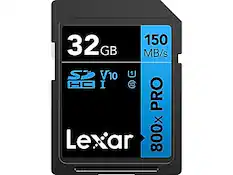 32 GB
150 MB/s
V10
U1
C10
800x
PRO
Lexar