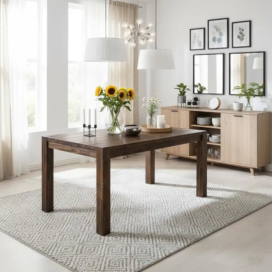 FurniFact Rectangular Dining Table Brown - Best Buy