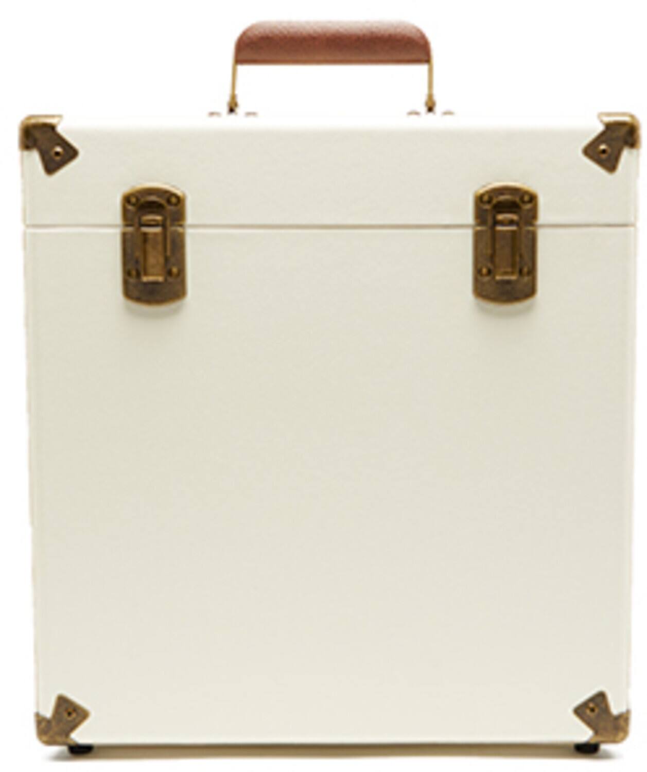 PopMarket - GPO Retro SWB18CT 12" Vinyl Record Case 35 Cnt Capacity Removable Lid - Cream / Tan - VINYL ACCESSORIES - White