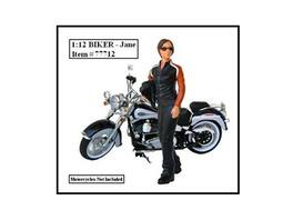 Biker Jane Figure For 1:12 Models by American Diorama - Multi