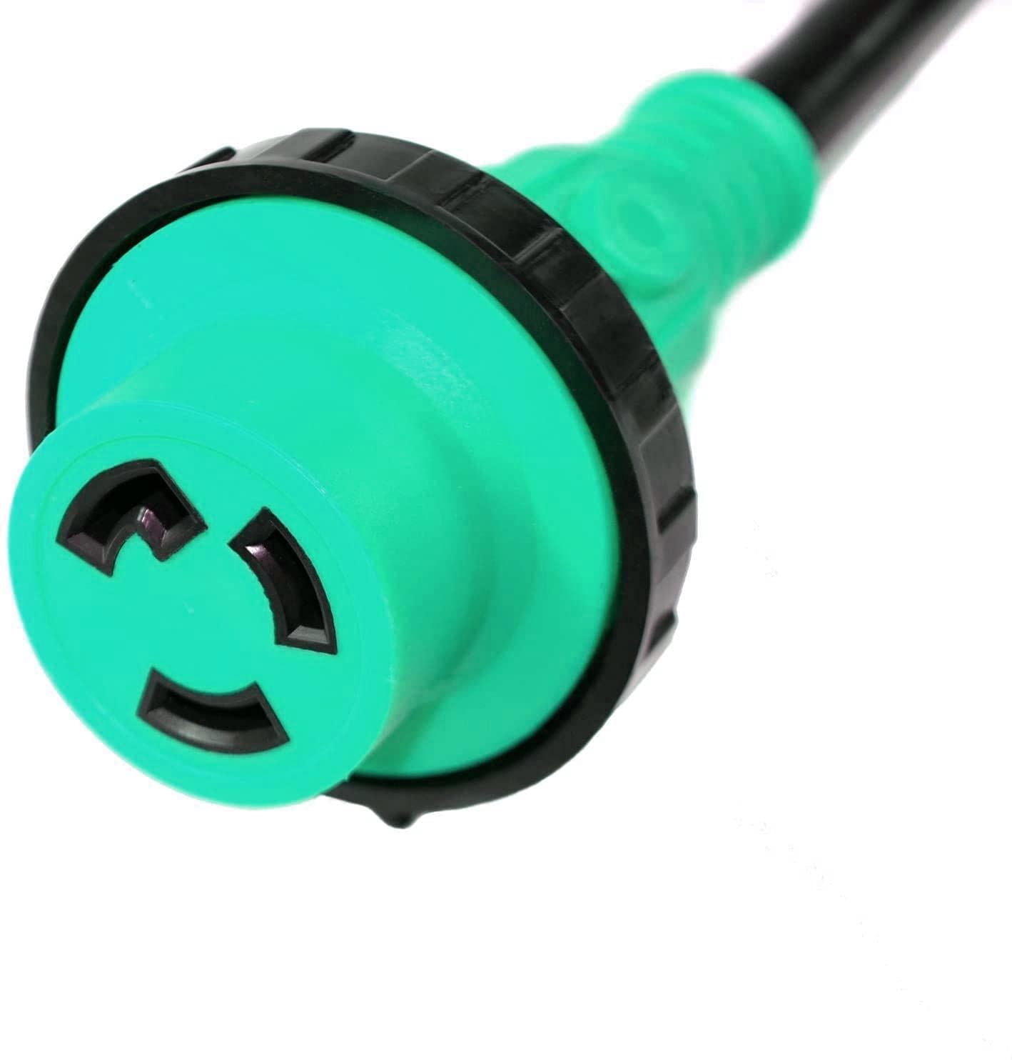 Alt View 3. HQRP - 15A to 30A RV Power Cord Adapter - NEMA 5-15P Plug to L5-30R Twist Lock, 10 AWG, 12 in.