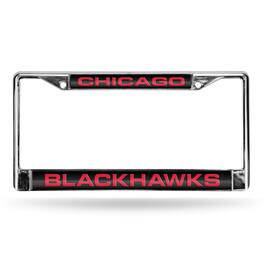 Rico Industries - Chicago Blackhawks NHL Chrome Metal Laser Cut License Plate Frame - Multi