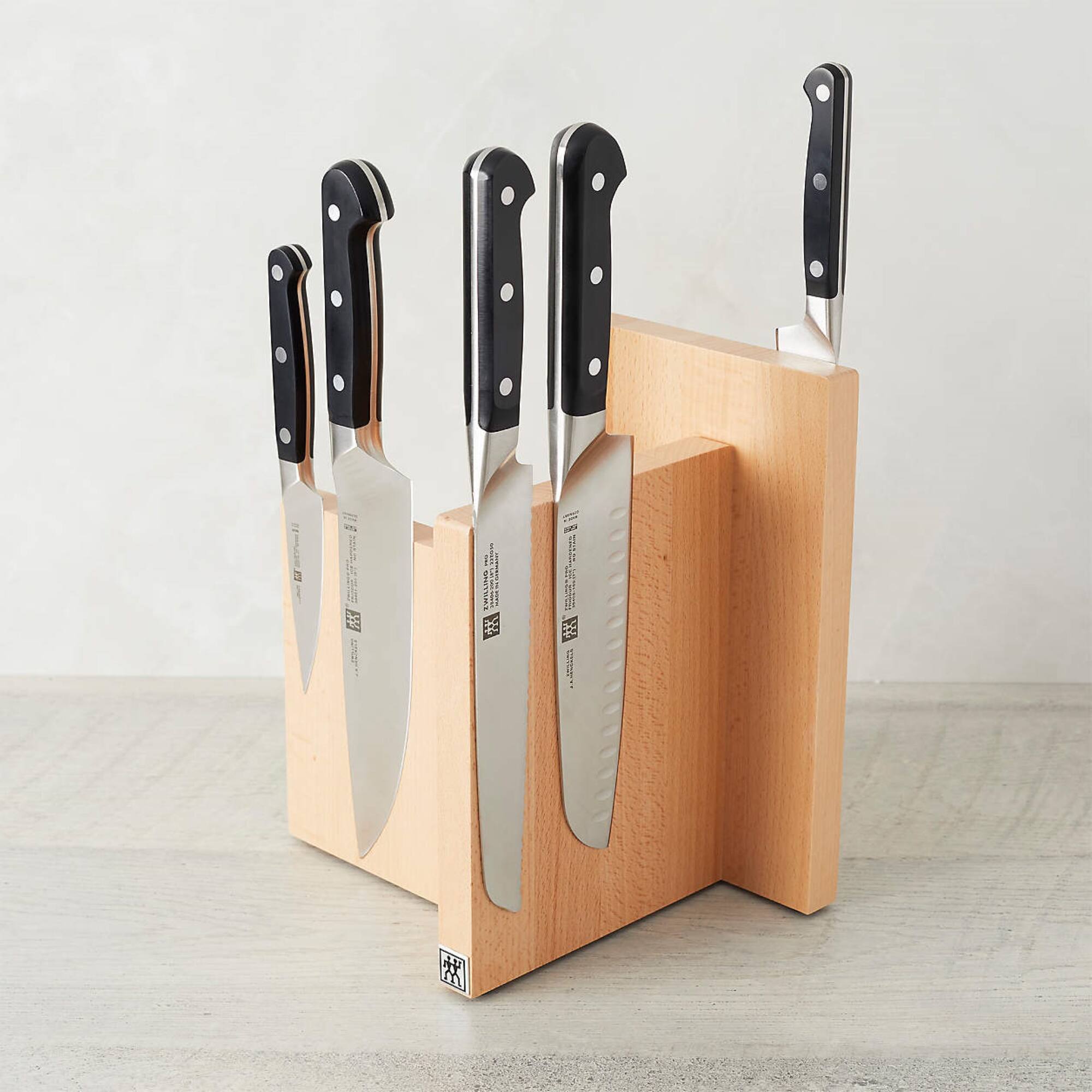 Alt View 3. ZWILLING - ZWILLING Italian Square Magnetic Knife Block - Natural Beechwood - Natural Beechwood.