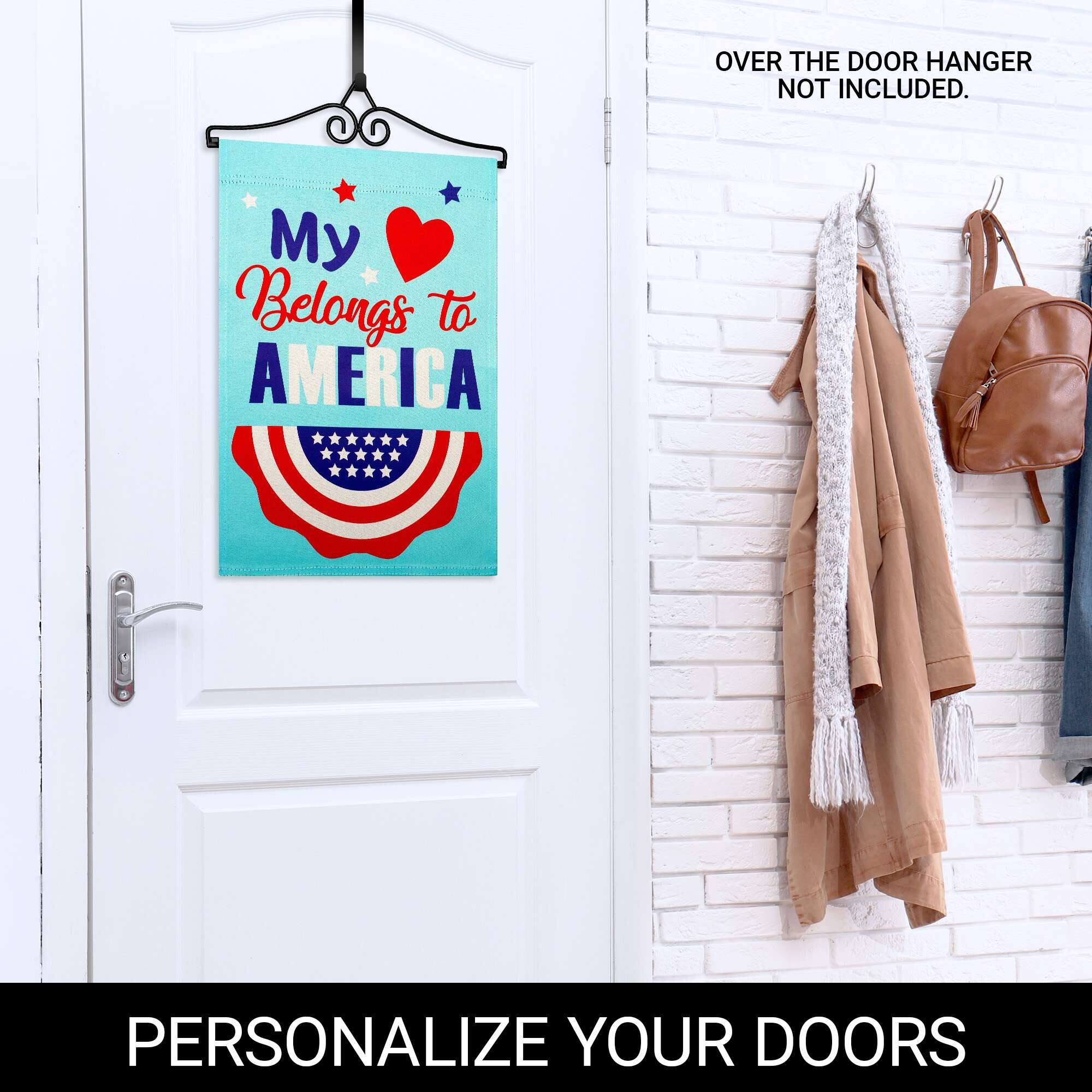OVER THE DOOR HANGER NOT INCLUDED.

My Heart Belongs to AMERICA

PERSONALIZE YOUR DOORS
